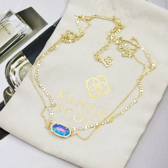 Kendra Scott Elisa Necklace Gold Indigo Opal main image 1